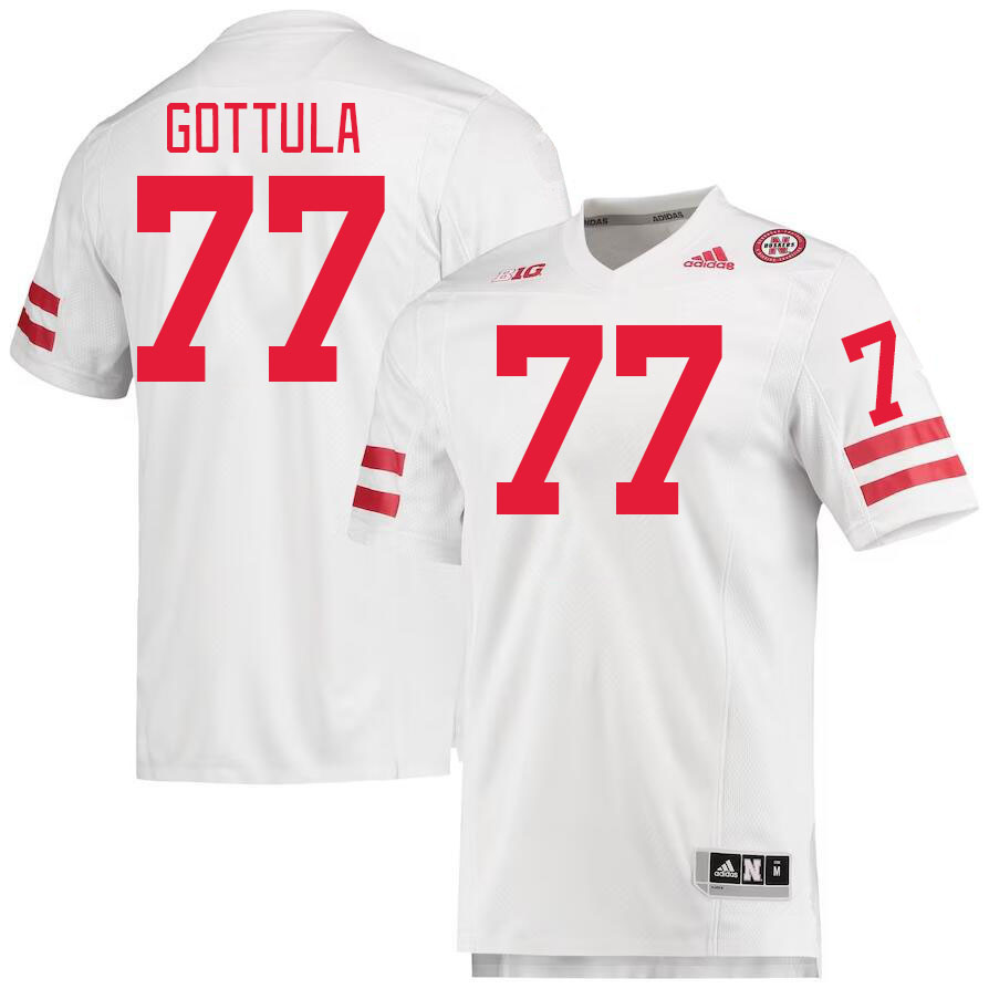 Men #77 Gunnar Gottula Nebraska Cornhuskers College Football Jerseys Stitched Sale-White